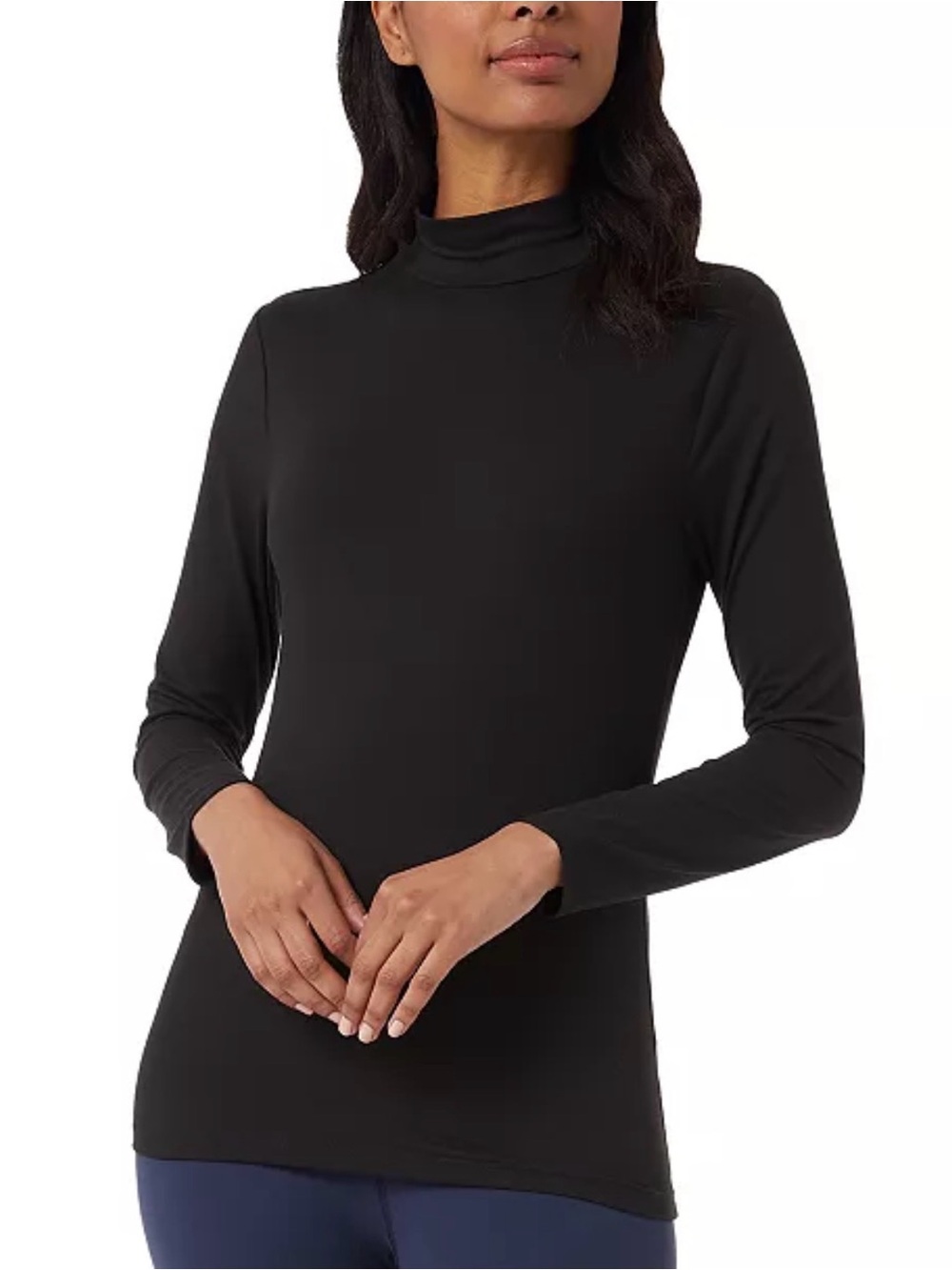 Classic Black Turtleneck Long-Sleeve Top